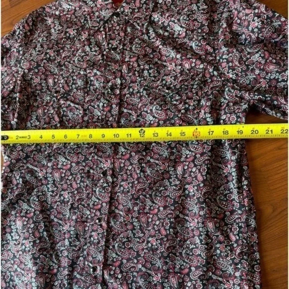 Rodeo Clothing Co Mens Red Black Paisley Western Button Up‎ Shirt Medium M |K1